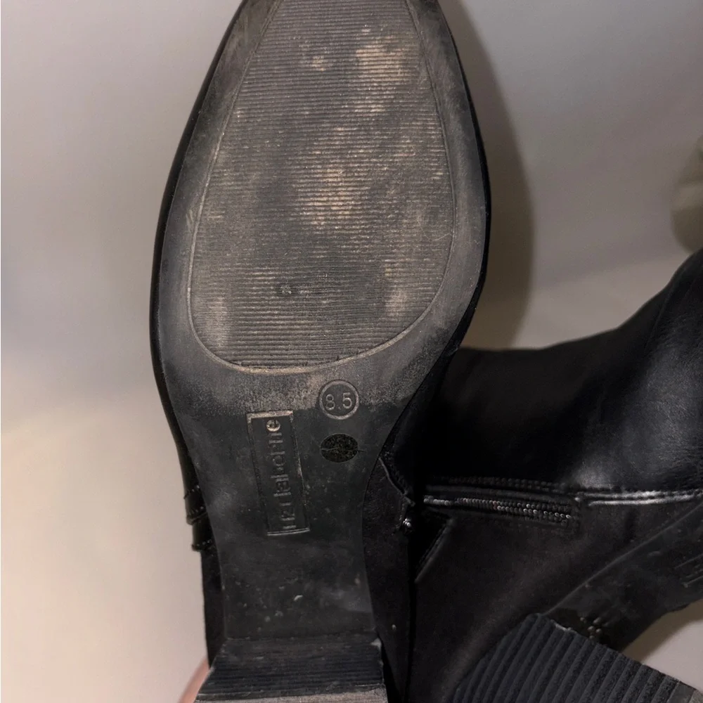 Liz Claiborne Black Knee High Mixed-Materials Boots with Buckle Size 8.5